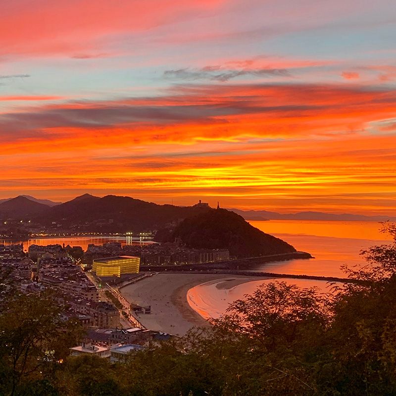 San Sebastian, Spain city sunset